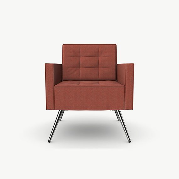 FIFT11 Fifty Series Arm Chair High Back, Tufted Seat and Upholstered Back
