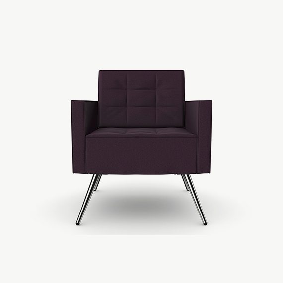FIFT11 Fifty Series Arm Chair High Back, Tufted Seat and Upholstered Back