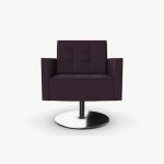 FIFT14 Fifty Series Arm Chair With Pedestal Base, High Back, Tufted Seat and Upholstered Back