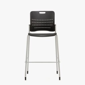 JNY05 Jonny Stool, 4 Leg Frame With With Plastic Seat and Back, Plastic Glides Without Arms