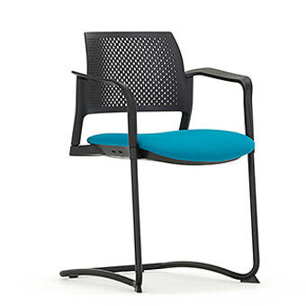 KS5A Kyos With Arms Cantilever Plastic Back Upholstered Seat