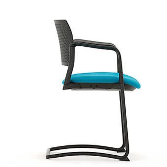 KS5 Kyos No Arms Cantilever Plastic Back Upholstered Seat