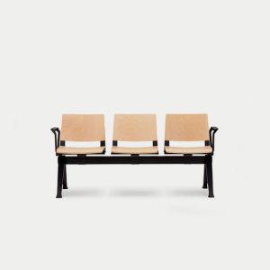 PLP-ASSSSA Pila Beam Four Unit Seat Beam, With Arms, Wooden Seat and Back