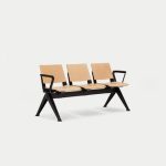 PLP-ASSA  Pila Beam Two Unit Seat Beam, With Arms, Wooden Seat and Back