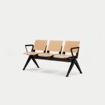 PLP-ASSA  Pila Beam Two Unit Seat Beam, With Arms, Wooden Seat and Back