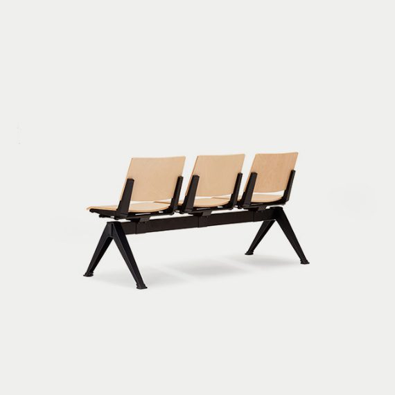PLP-SS Pila Beam Two Unit Seat Beam, Wooden Seat and Back