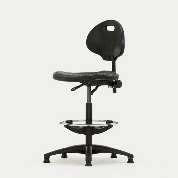 T90IND Industrial No Arms Round Seat and Back, Draughtsman