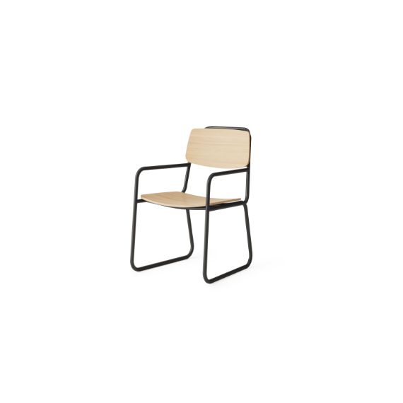 ANTDC.A.SK Antalya Dining Chair with Arms and Skid Base