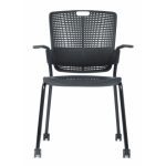 C25 Cinto Stacking Chair with Fixed Arms and Castors
