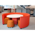 AD-87 C Away From The Desk - Curved Seating Configuration with Table