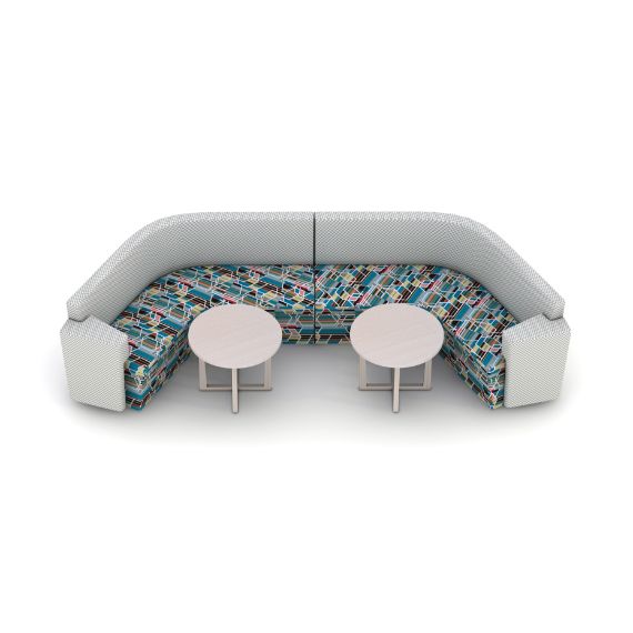 AD-87 C Away From The Desk - Curved Seating Configuration with Table