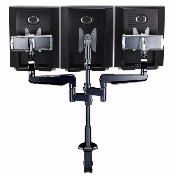 CMS2977B -  Ascend Multimount Triple Screen with Desk Clamp and Lateral Extension Plates