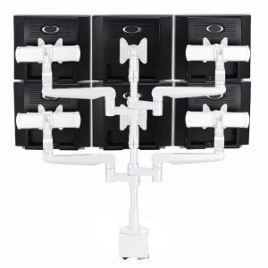 CMS2981W -  Ascend Multimount Six Screen with Desk Clamp and Lateral Extension Plates
