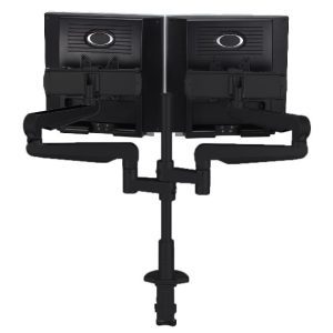 CMS3049B  -  Ascend Multimount Double Screen with Desk Clamp and Lateral Extension Plates