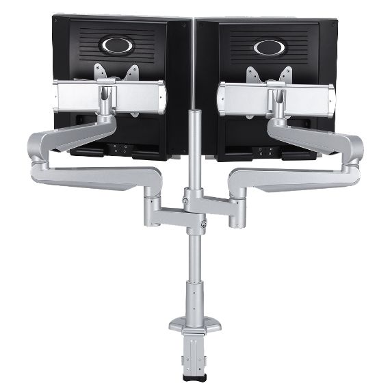 CMS3049S -  Ascend Multimount Double Screen with Desk Clamp and Lateral Extension Plates