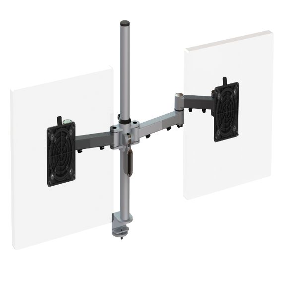 XSTREAM2PMCOMB03S - X-Stream Dual Beam Monitor Arm, Mounted on a Stream Pole with Baby C Clamp Fixing