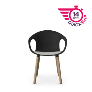 KIN203U1 - Kin Arm Chair, Wood Legs with Upholstered Seat Pad