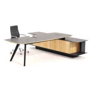 V317L1809M - Vantage Soft Rectangular Peninsular Desk - Left Handing with Half Modesty Panel