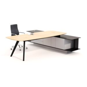V317R2209N - Vantage Soft Rectangular Peninsular Desk - Left Handing with No Modesty Panel