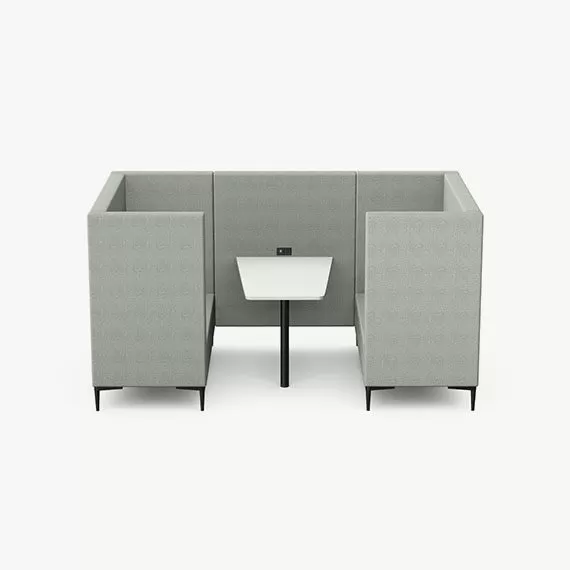 EM2-B Four Seat High Back Booth With Table